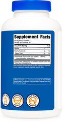 Nutricost white bottle back label showing Supplement Facts and ingredients for glucomannan capsules UAE on blue label