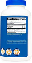 White supplement bottle with blue cap, Supplement Facts label on back
