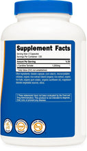 Supplement Facts label panel on supplement bottle with ingredients and statements