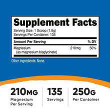 Supplement Facts close-up: magnesium 210mg per serving, 135 servings per container