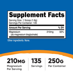Nutricost Magnesium Glycinate Powder UAE with 210mg per serving for optimal magnesium support