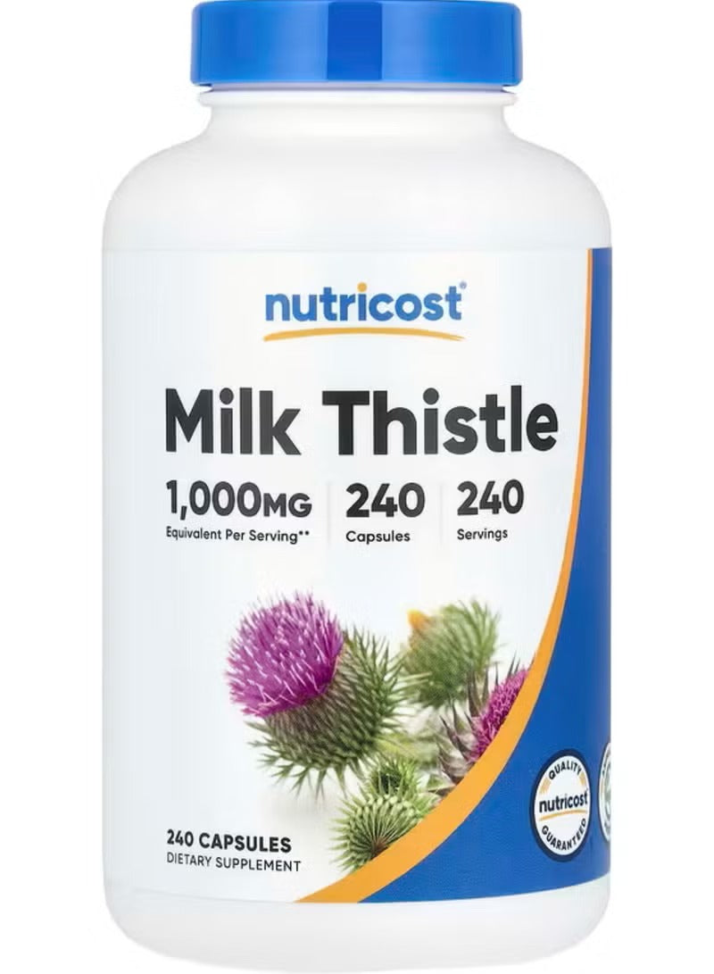 Nutricost Milk Thistle 1000MG in 240 capsules for liver support and overall health