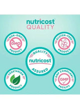 Nutricost Quality Assured badge stickers on supplement bottle