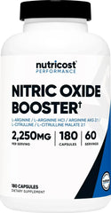 Nutricost Nitric Oxide Booster Supplement - 180 Capsules - Mumzar