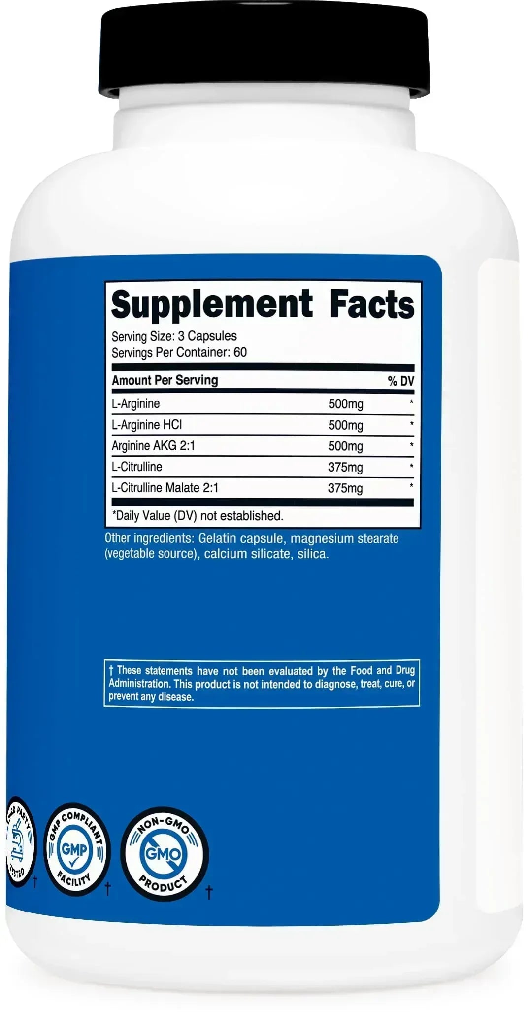 Nutricost Nitric Oxide Booster Supplement - 180 Capsules - Mumzar