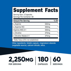 Nutricost Nitric Oxide Booster Supplement - 180 Capsules - Mumzar