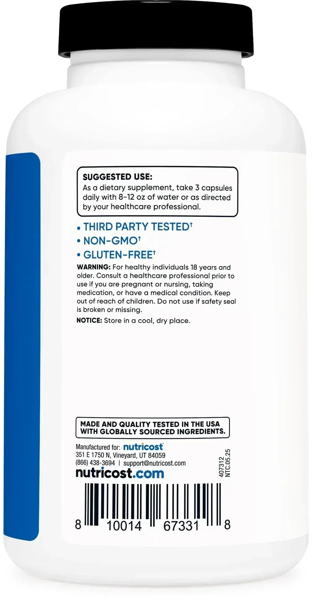 Nutricost Nitric Oxide Booster Supplement - 180 Capsules - Mumzar