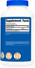 Nutricost alpha lipoic acid supplement UAE white bottle with blue label showing 600mg Supplement Facts