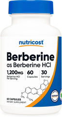 Nutricost Berberine HCl 1200mg Capsules - 60 Count - Mumzar