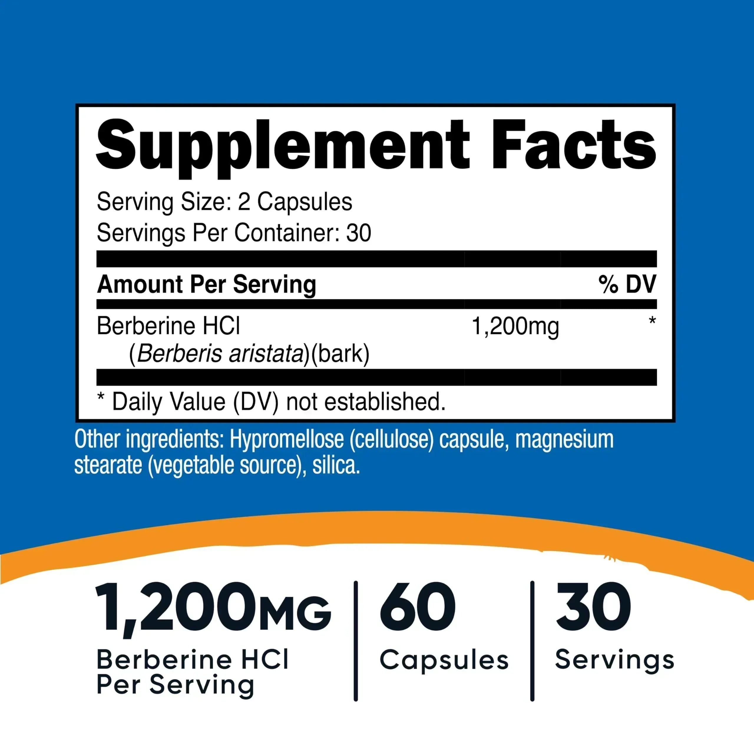 Nutricost Berberine HCl 1200mg Capsules - 60 Count - Mumzar