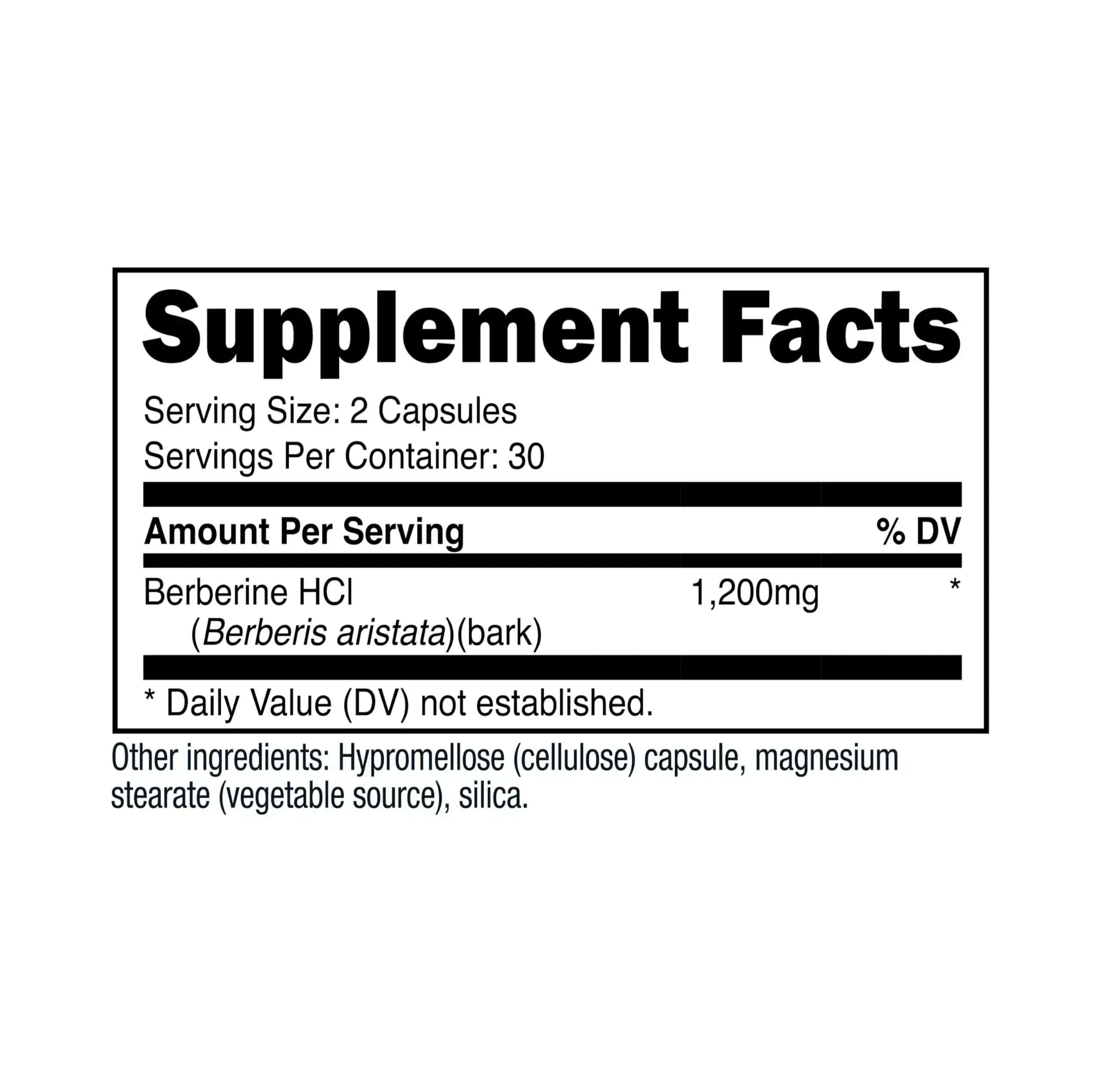 Nutricost Berberine HCl 1200mg Capsules - 60 Count - Mumzar