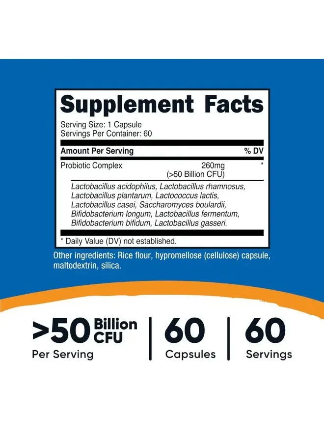 Probiotic Complex – 50 Billion CFU, 60 Vegetarian Capsules - Mumzar