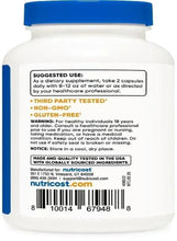 Resveratrol supplement bottle back label with suggested use and barcode