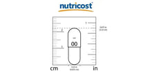 Capsule size diagram on measuring grid with 1 in and 0.25 in height markings