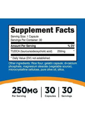 Tudca 250Mg, 30 Capsules (Tauroursodeoxycholic Acid) - Gluten Free, Non-GMO - Mumzar