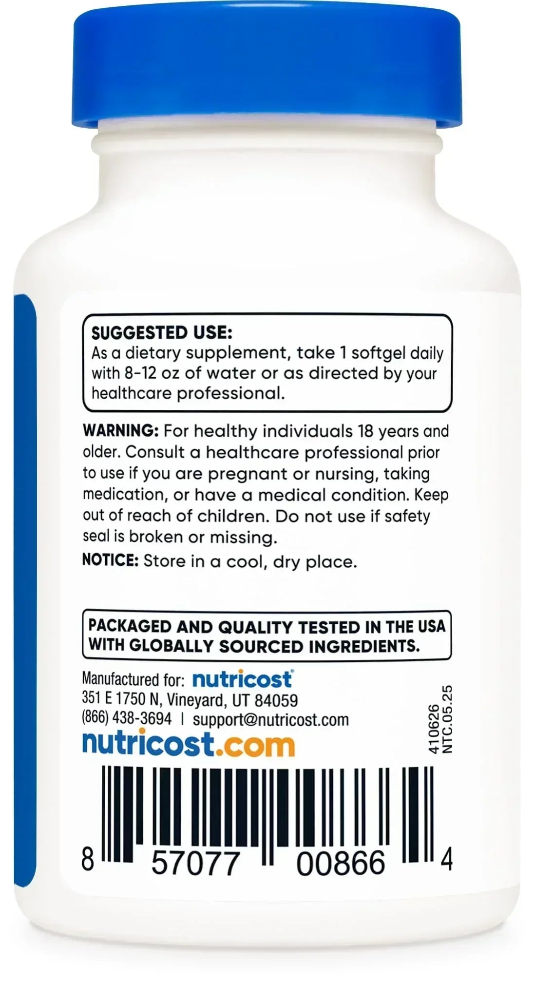 Nutricost Vitamin K2 MK7 and D3 Supplement 120 Softgel - Mumzar