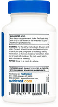 Supplement bottle back label with suggested use, warnings, and barcode
