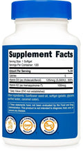 Supplement bottle back label with Supplement Facts panel and ingredients