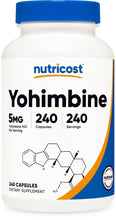 Nutricost Yohimbine HCl 5 mg capsules bottle, 240 count