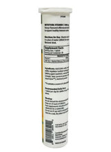 Vitamin C effervescent tablets tube back label with supplement facts