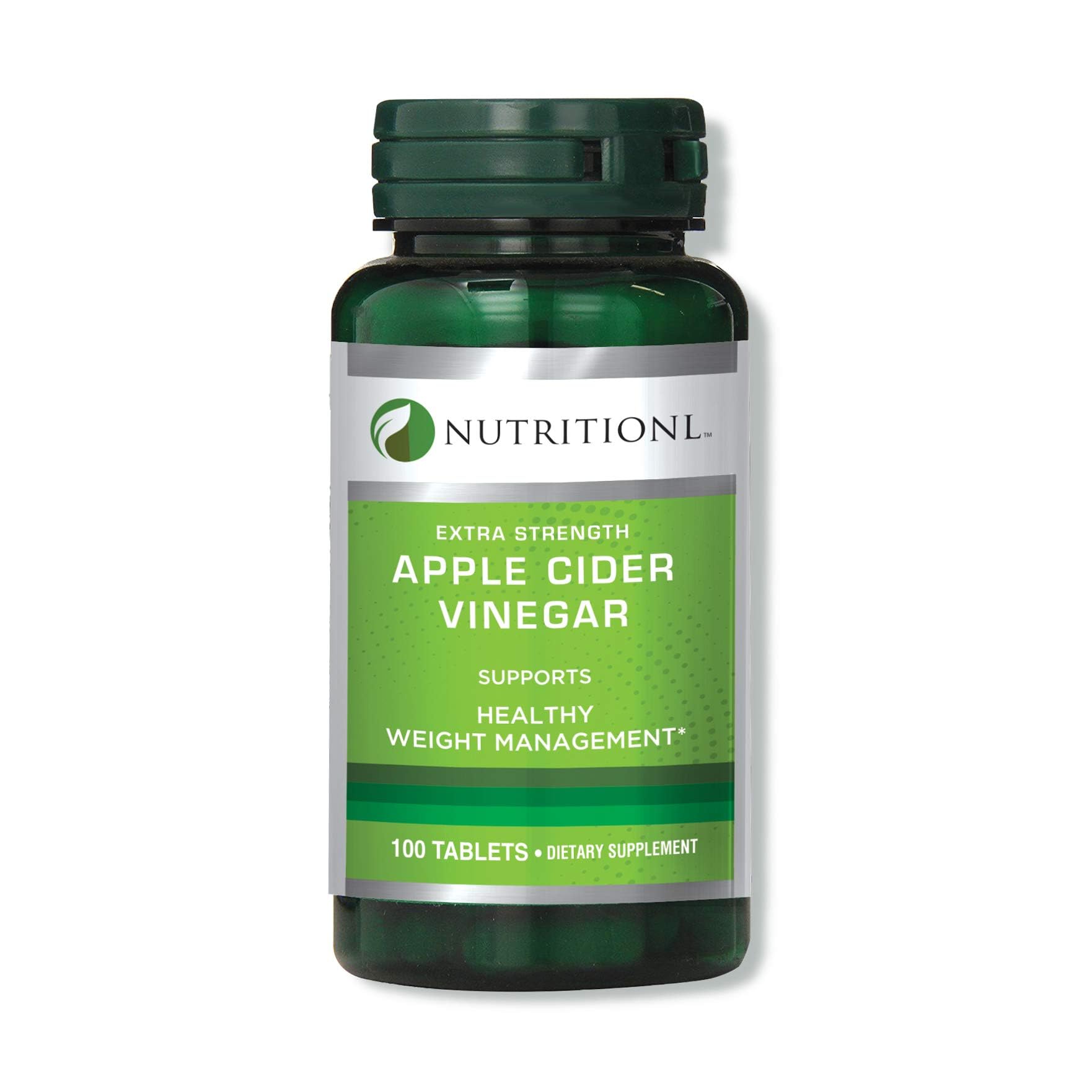 Nutritionl bottle of extra strength apple cider vinegar tablets for healthy weight management