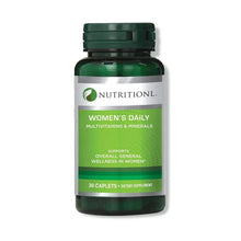 Nutritionl women's daily multivitamins bottle, 30 caplets label
