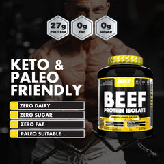 NXT beef protein isolate tub Pineapple Cooler flavor with 27g protein zero dairy sugar fat keto and paleo
