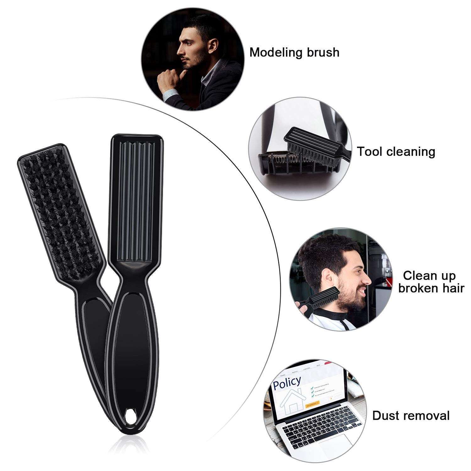 Boao nylon clipper cleaning brush with black bristles for tool cleaning and dust removal