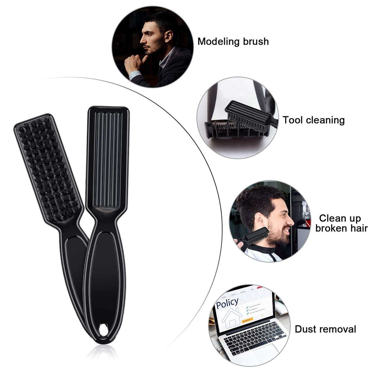 Boao nylon clipper cleaning brush with black bristles for tool cleaning and dust removal