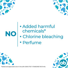 OB Procomfort tampons normal packaging graphic stating no added harmful chemicals chlorine bleaching or perfume