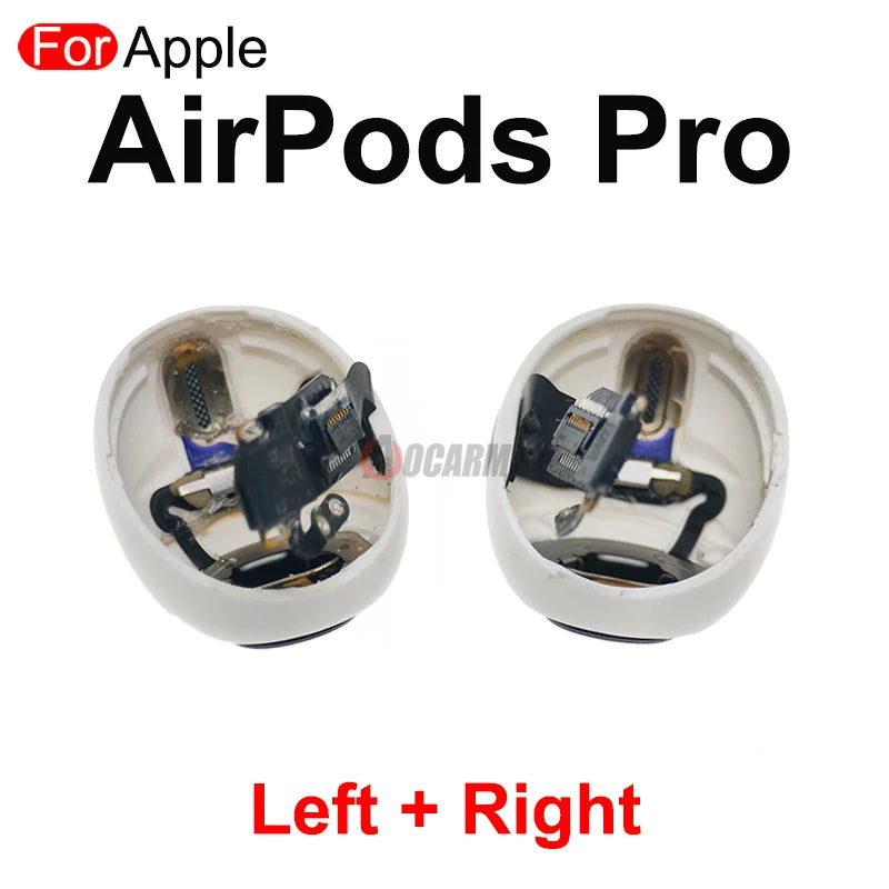 Mumzar white left and right internal shells showing circuitry AirPods Pro replacement top housing case