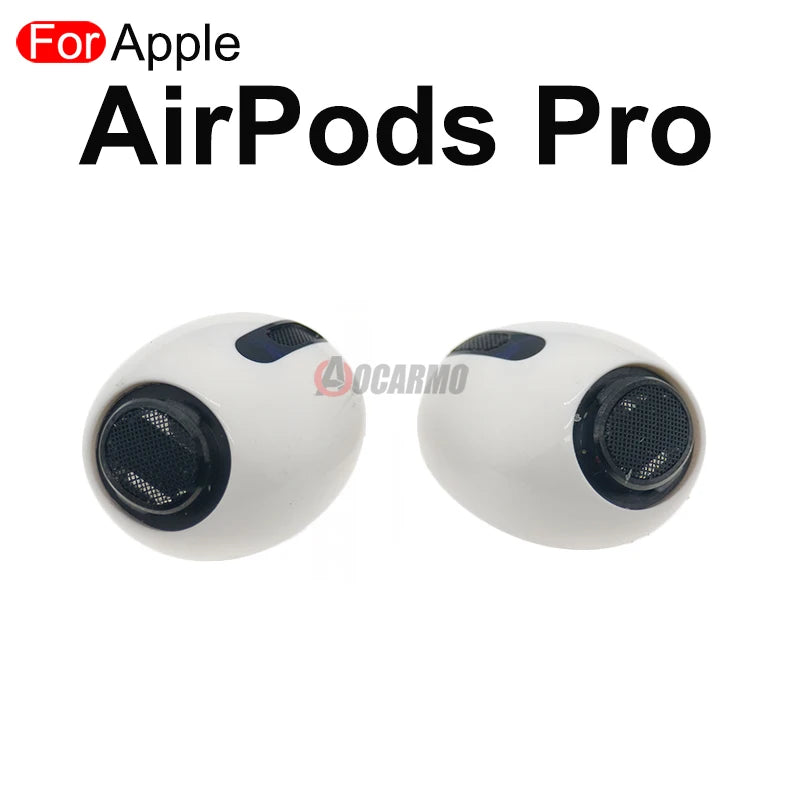 Mumzar AirPods Pro replacement top housing case pair white earbud shells with black speaker mesh