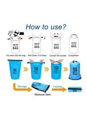 Huitich waterproof outdoor shoulder bag blue roll down and buckle for secure storage and easy folding