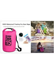 Huitich waterproof outdoor shoulder bag ocean pack 15 liter dry gear bag for water activities