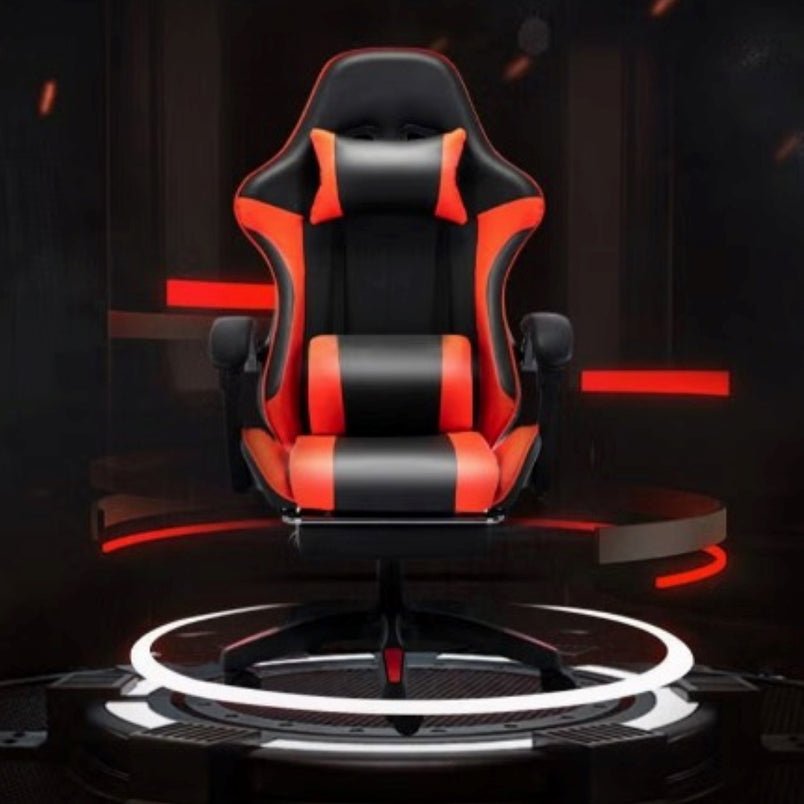 Huitich black and red gaming style office chair for long hours support with ergonomic cushions