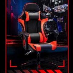 Huitich black and red office chair for long hours support with ergonomic design and cushioned armrests
