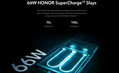 HONOR 50 used smartphone 66W SuperCharge graphic showing battery charging coils and fast charge stats