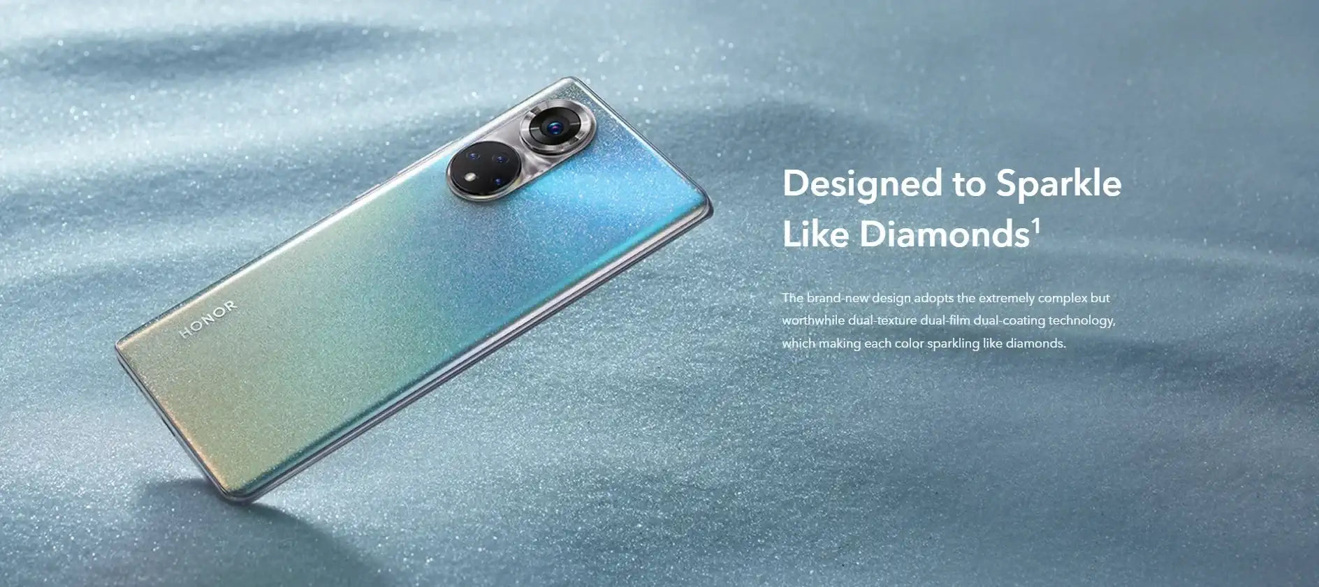 Mumzar HONOR 50 used smartphone with sparkling gradient back dual large circular camera modules and slim profile