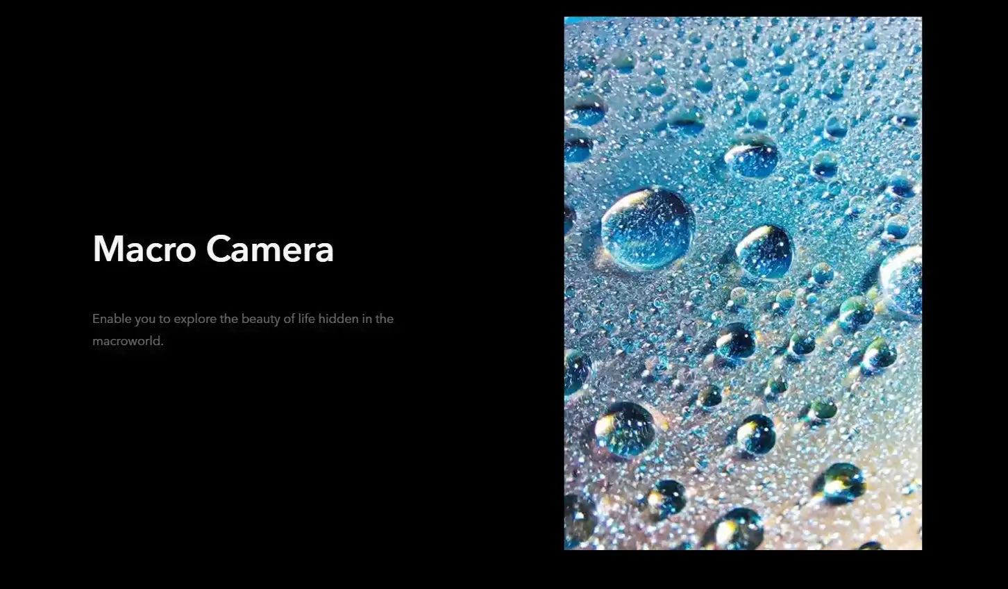 HONOR 50 used smartphone macro camera sample showing closeup water droplets on textured surface