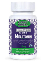 Advanced sleep melatonin supplement bottle, 10 mg lozenges, OLADOLЕ NATURAL label