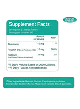 Supplement Facts label for sleep melatonin with vitamin B6 and calcium, OLADOLЕ NATURAL