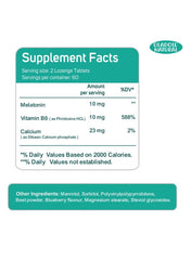 Oladole Natural Supplement Facts for extra strength sleep tablets 10mg with Melatonin and Vitamin B6