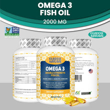 Oladole Natural Omega-3 fish oil bottle with back label supplement facts and softgels