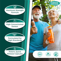 Oladole Natural label with active senior couple and benefits list for Tribulus Terrestris supplement UAE