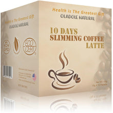 Natural latte slimming coffee packets, 10 pack box with latte cup graphic