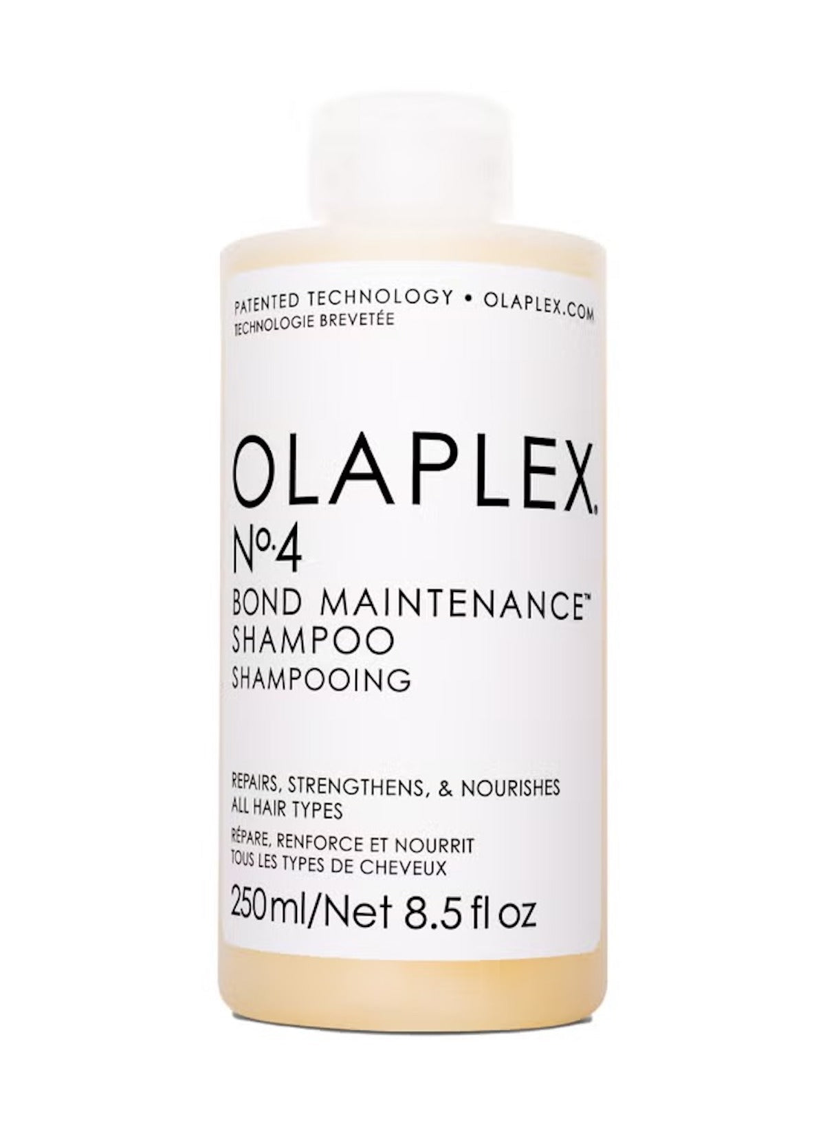 Olaplex No. 4 Bond Maintenance Shampoo in a 250ml bottle for repairing and strengthening hair