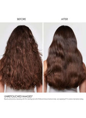 Olaplex No. 8 Bond Intense Moisture Mask results showing before and after transformation of hair texture