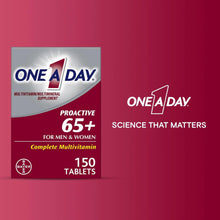 One A Day Proactive 65+ multivitamin supplement box, 150 tablets