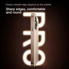 Gold slim phone side profile with sharp edges and prominent camera module mini Android smartphone UAE