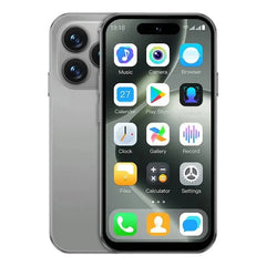 Silver compact smartphone with dual rear cameras and app home screen display mini Android smartphone UAE